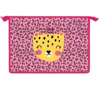 Папка для тетрадей Schoolformat 1 отделение А4 AWESOME ROAR 325x230x55 молния, картон, полиэстер, розовый, для девочек ПТКМА4-АСР
