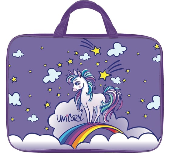 Папка для труда Schoolformat с ручкой А4 LITTLE UNICORN 350x265x60 ткань, для девочек ПТРТМР-ЛЮН 1