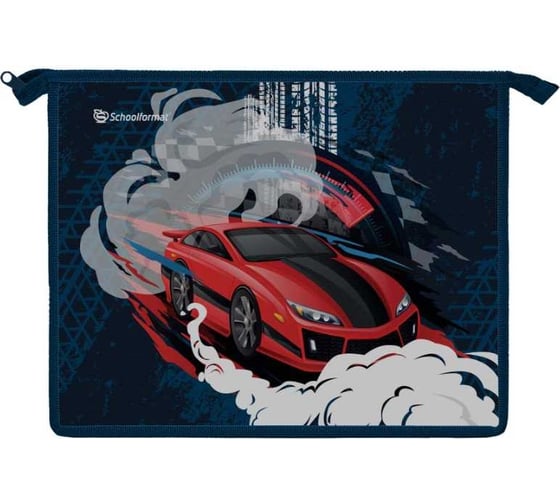 Папка для тетрадей Schoolformat 1 отделение А5 RED RIDE 235x190x50 молния, картон, полиэстер, синий, для мальчиков ПТКМ1А5-РРД 1