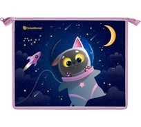 Папка для тетрадей Schoolformat 1 отделение А5 SPACE CAT 235x190x50 молния, картон, полиэстер, синий, для девочек ПТКМ1А5-СПК
