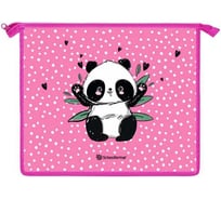 Папка для тетрадей Schoolformat 1 отделение А5 PANDASTIC 235x190x50 молния, пластик, розовый, для девочек ПТПМ1А5-ПНС