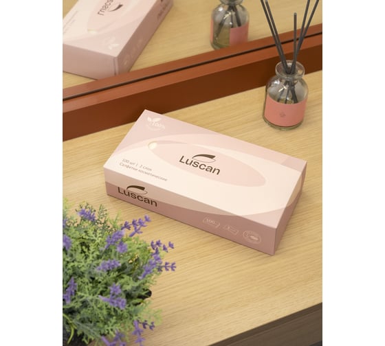 Косметические салфетки Luscan 2-слойные, 35 уп. по 100 шт 829267