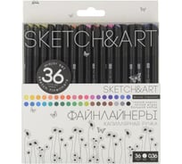 Набор линеров для скетчинга Bruno Visconti sketchart black edition 0.36 мм, 36 цветов 36-0020 1627209