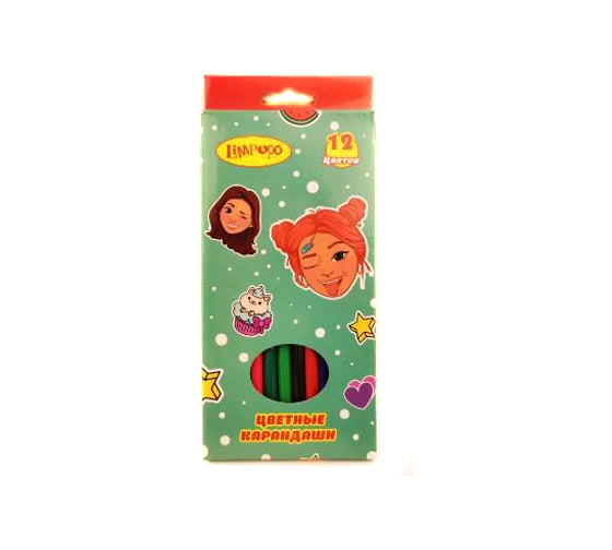 Карандаши Limpopo Emoji 12 цветов, пластиковые арт. LP0198 Кар1579