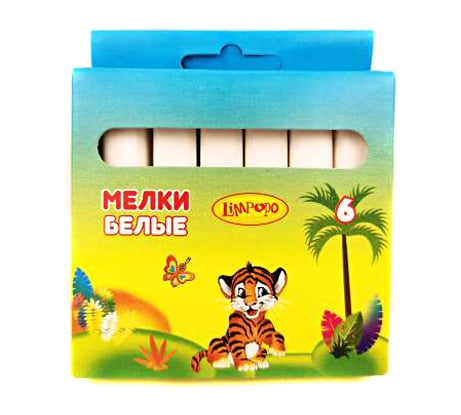 Набор белых мелков Limpopo 6 шт. БП-00001529 Мел212