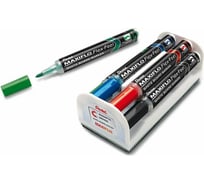 Набор маркеров для досок Pentel Maxiflo Flex-Feel 4 цвета, с магнитной губкой, 1-5 мм, кисть, черный, красный, синий, зелёный 610041