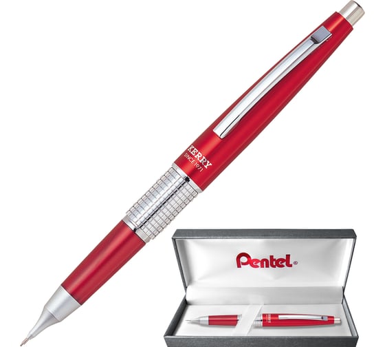 Карандаш Pentel KERRY премиум, автоматический, в подарочном футляре, 0.5 мм, красный корпус 669164