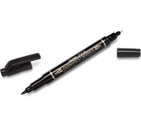Перманентный маркер Pentel Pen Twin Tip New для CD, 0.3 - 1.2 мм, пулевидный, 12 шт., 2-х сторонний, черный 610009
