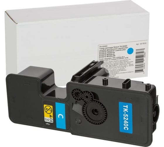 Тонер-картридж Retech tk-5240c голубой, для kyocera ecosys m5526 1617610 1