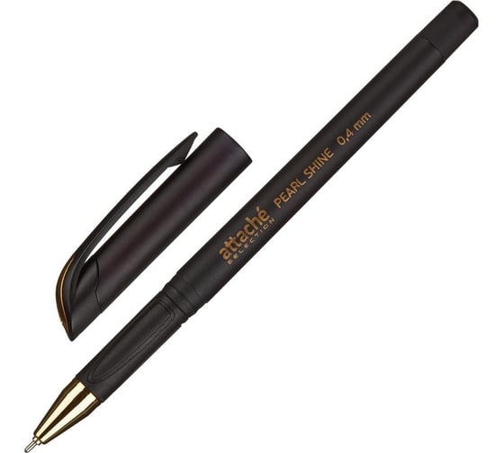 Шариковая ручка Attache Selection Pearl Shine синяя, черный корпус, 0.4 мм 1038956