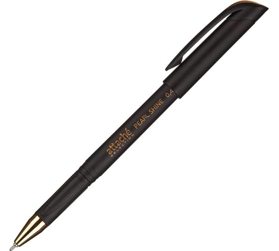 Шариковая ручка Attache Selection Pearl Shine синяя, черный корпус, 0.4 мм 1038956