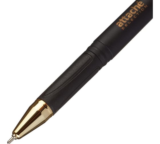 Шариковая ручка Attache Selection Pearl Shine синяя, черный корпус, 0.4 мм 1038956