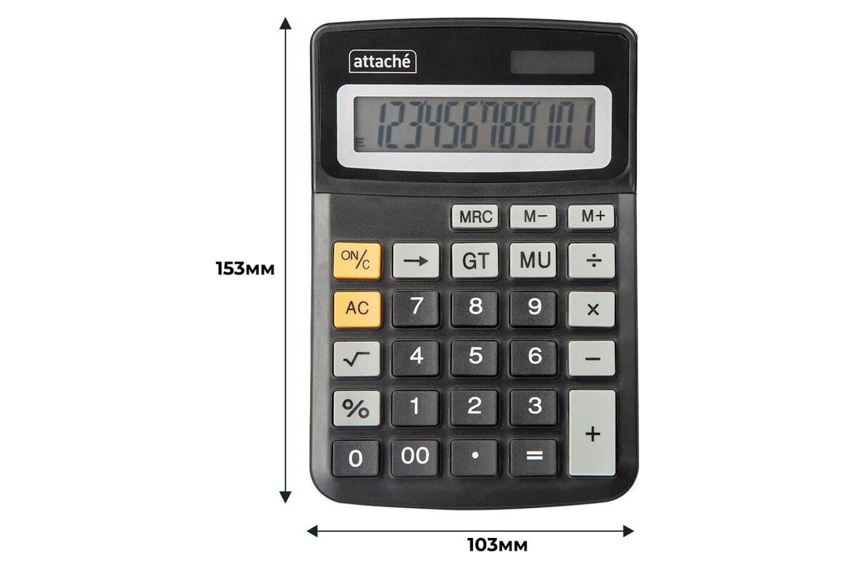 Настольный калькулятор Attache компактный ATC-111-12C 12-ти разрядный  черный 1277745