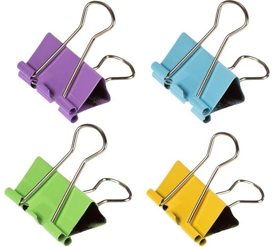 Зажимы для бумаг Attache Bright Colours 32 мм, цветные, 12 шт в упаковке в картонной коробке 1384139