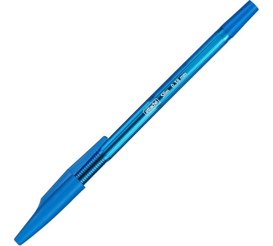Шариковая ручка Attache Slim синяя, полупрозрачный корпус, 0.38 мм 1258564