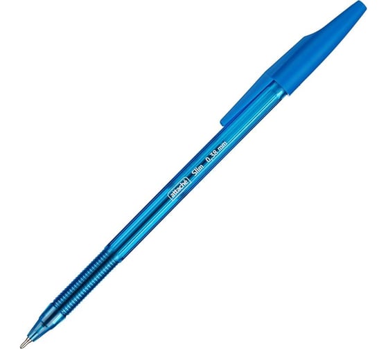 Шариковая ручка Attache Slim синяя, полупрозрачный корпус, 0.38 мм 1258564