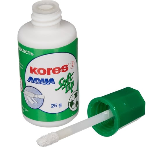 Корректирующая жидкость Kores Soft Tip Aqua штрих, водная, 25 мл 60907