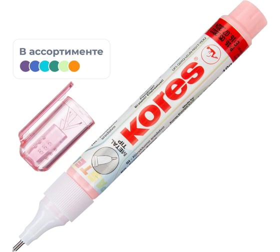 Корректирующая ручка Kores Pastel 10 г, 8 мл, быстросохнущая основа 1140945