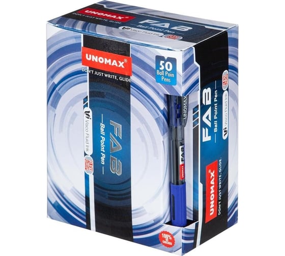 Шариковая одноразовая автоматическая ручка Unimax Fab GP синяя, 0.5 мм 722474