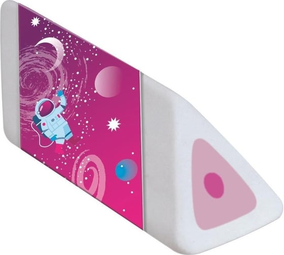Ластик Maped COSMIC KIDS треугольной формы, белый, в картонном футляре, узор космос 1162712
