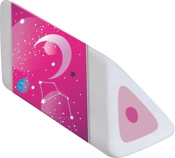 Ластик Maped COSMIC KIDS треугольной формы, белый, в картонном футляре, узор космос 1162712
