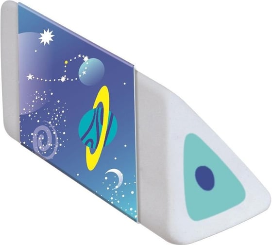 Ластик Maped COSMIC KIDS треугольной формы, белый, в картонном футляре, узор космос 1162712