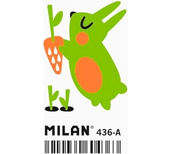 Каучуковый ластик Milan в ассортименте, 39x23x9 мм 1032777