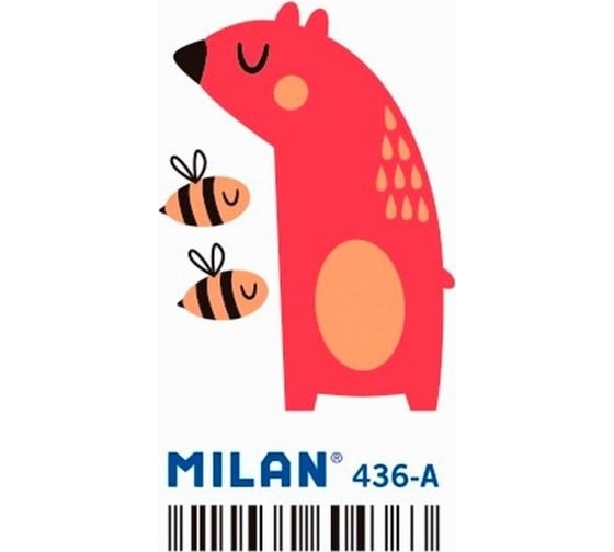 Каучуковый ластик Milan в ассортименте, 39x23x9 мм 1032777
