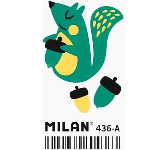 Каучуковый ластик Milan в ассортименте, 39x23x9 мм 1032777