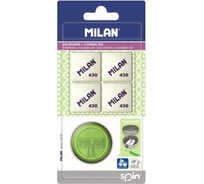 Точилка Milan с одним отверстием, с контейнером, с ластиками, в ассортименте 1032923