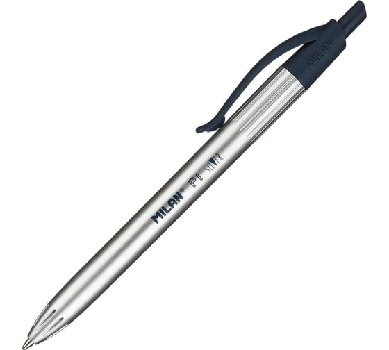 Шариковая автоматическая ручка Milan Silver синяя, 1 мм 966876