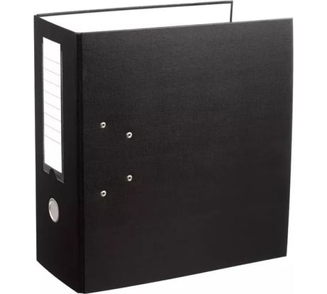 Папка-регистратор Attache с арочным механизмом PVC без металлического уголка 125 мм черная, ПБП1, карман на корешке 1106933