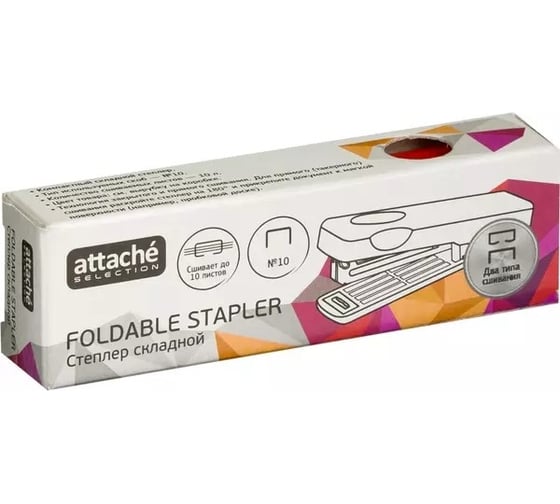 Степлер Attache Selection PSR1010-1 № 10 до 10 листов, пластик, красный 1271890