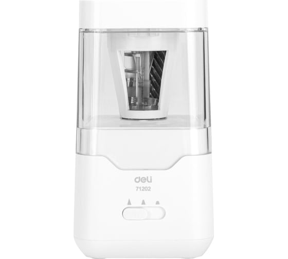 Электрическая точилка для карандашей DELI 1 отверстие, пластик, батарея/usb, белый 1471072