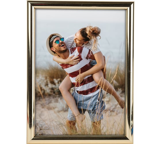 Фоторамка Image Art Радуга 10x15, пластиковая со стеклом, золото Б0057687
