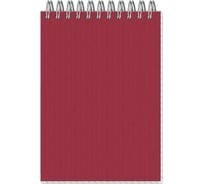 Блокнот ООО Комус микровельвет А6 50 листов, спираль бордо клетка 80 шт 106352