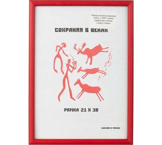 Пластиковая рамка ООО Комус 21x30 см A4 красный с пластиком 1008927