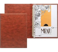 Адресная папка ООО Комус меню на кольцах 2891 коричневая 840681