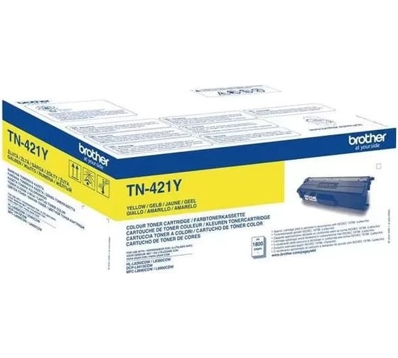 Тонер-картридж Brother TN-421Y желтый 1800 страниц для DCP-L8410CDW, HL-L8260CDW, HL-L8360CDW, TN421Y 1