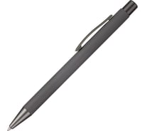 Шариковая автоматическая ручка ООО Комус корпус графитовый/серый, softtouch, синяя, лого 1484150