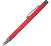 Шариковая автоматическая ручка ООО Комус корпус красный/серый, softtouch, синяя, лого 1484149