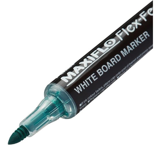 Маркер для белых досок Pentel Maxiflo Flex-Feel MWL5SBF-DX гибкий наконечник, 1 - 5 мм, перо круглое, зеленый 610123