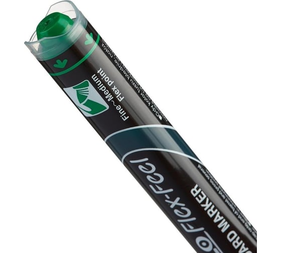 Маркер для белых досок Pentel Maxiflo Flex-Feel MWL5SBF-DX гибкий наконечник, 1 - 5 мм, перо круглое, зеленый 610123