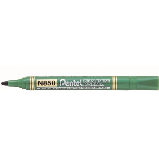 Перманентный маркер Pentel N850-DE 4.2 мм, пулевидный, 12 шт, зеленый 610003