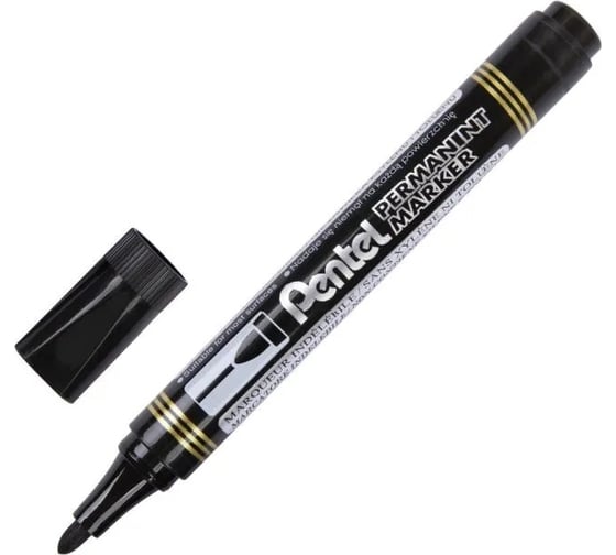 Перманентный маркер Pentel N850-AE 4.2 мм, пулевидный, 12 шт, черный 610000 1