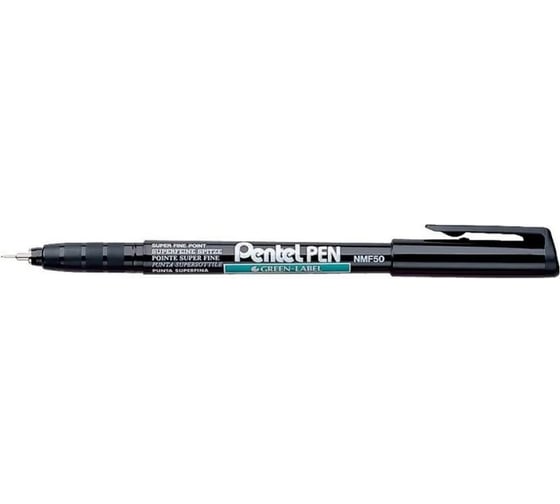 Перманентный маркер Pentel Green Label NMF50-AO черный, 0.6 мм, перо круглое, 12 шт 610008