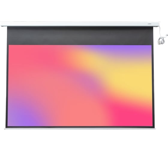 Экран с электроприводом Lumien LMC-100132 Master Control 225x300 см, рабочая область 181x290 см, диагональ 135 см, Matte White, FiberGlass, черная кайма 6 66717 1