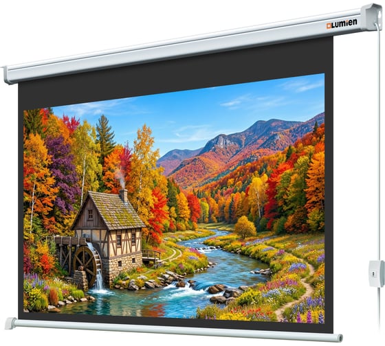 Экран с электроприводом Lumien LMC-100127 Master Control 150x180 см, рабочая область 105x168 см, диагональ 78 см, Matte White, FiberGlass, черная кайма 6 66712