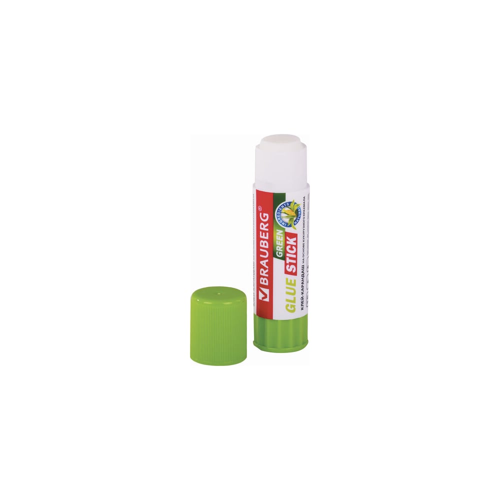 Клей-карандаш BRAUBERG Green на натуральной основе, 15 г 270437 ...