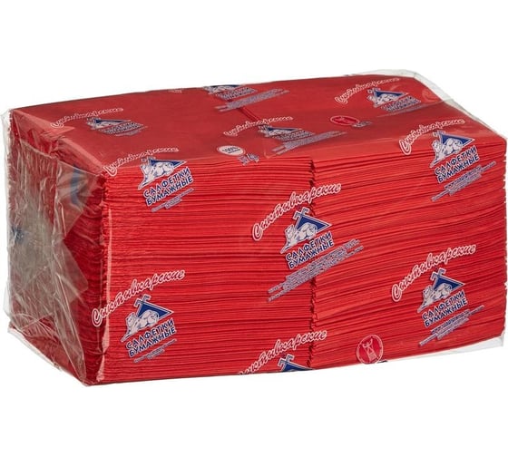 Салфетки ООО Комус Profi Pack 2 слоя, 24x24 см, красные, 250 шт. 617628 1